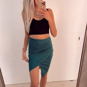 Emerald Green Slit Skirt